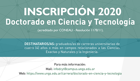 Nuevos cursos del Doctorado en Ciencia y Tecnología