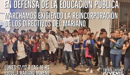 Movilización tras la sanción a la escuela Nº21 por la