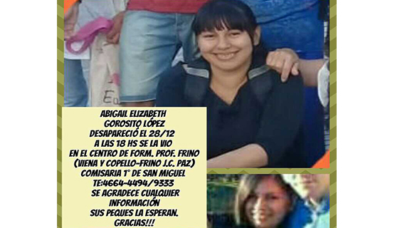 Buscamos a Abigail Gorosito