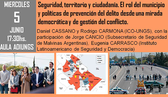 Charla Seguridad, territorio y ciudadanía. El rol del municipio y políticas de prevención del delito