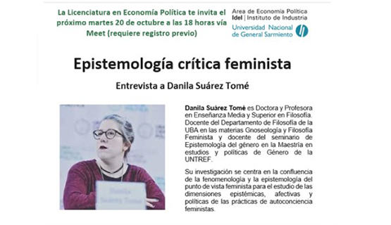 Epistemología crítica feminista. Entrevista a Danila Suárez Tomé