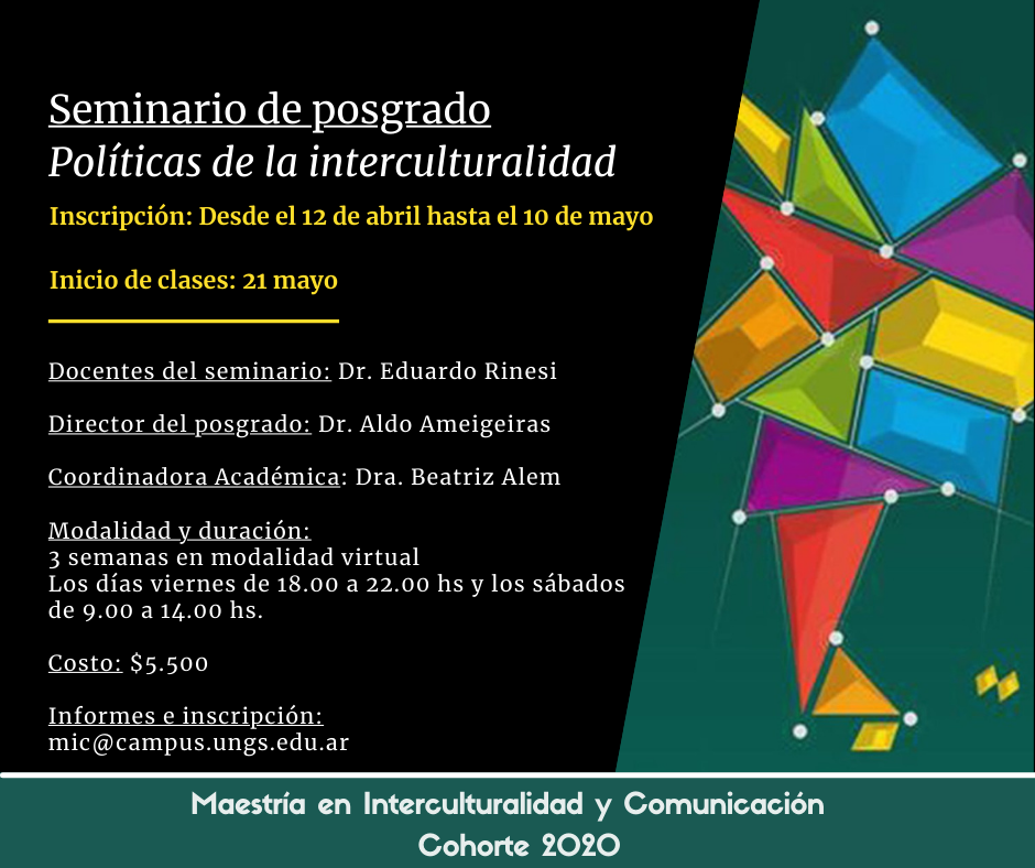 Inscripción abierta: seminario de posgrado