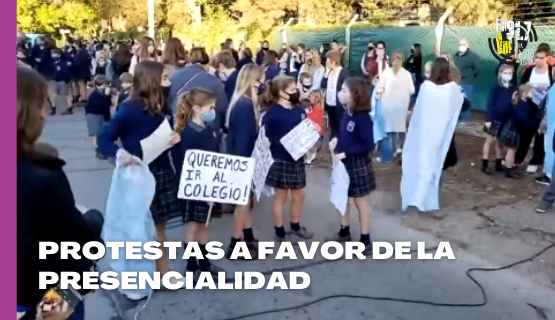 San Miguel | Abrazo simbólico a colegios privados por la presencialidad