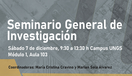 Actividades abiertas del Seminario de investigación en Estudios Urbanos