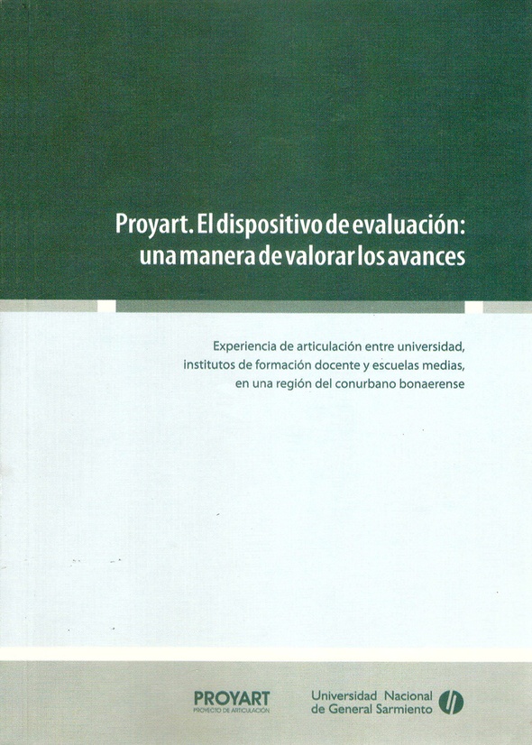 Proyart. El dispositivo de evaluación: una manera de valorar los avances