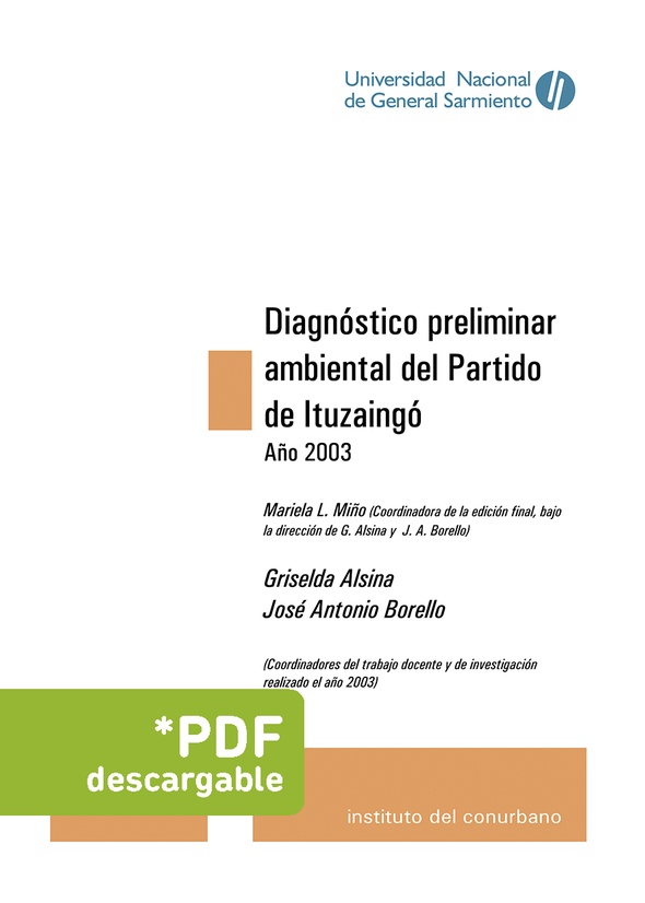 Diagnóstico preliminar ambiental del Partido de Ituzaingó. Año 2003
